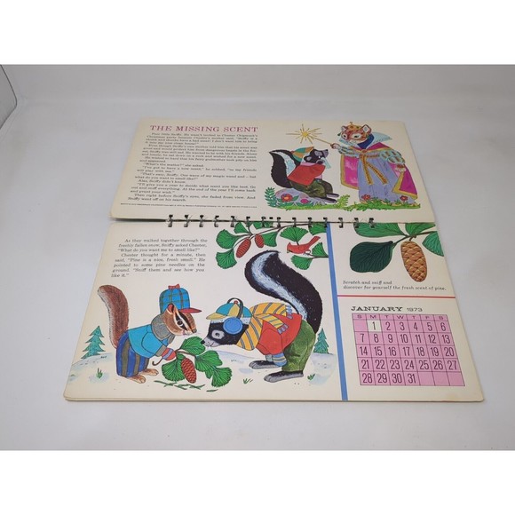 Vintage Little Golden Book Sniffy's 1973 Fragrance Calendar Spiral Bound Book - Picture 2 of 8